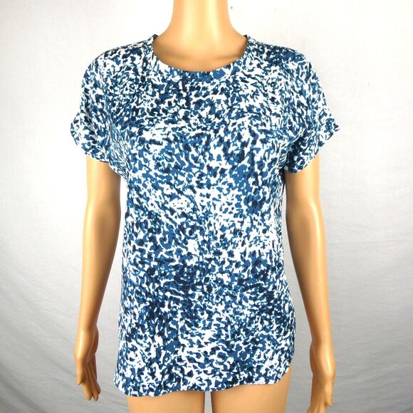 Trouve Tie Dye Splatter Paint Wide Neck Dolman Cap Sleeve Split Blouse Top Small - Picture 1 of 8